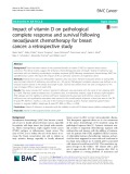 Impact of vitamin D on pathological complete response and survival following neoadjuvant chemotherapy for breast cancer: A retrospective study