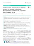Comparison of cervical cancer screening among women with and without hysterectomies: A nationwide populationbased study in Korea