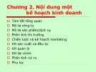 Bài giảng Kế hoạch kinh doanh - Chương 2: Nội dung của một kế hoạch kinh doanh