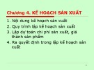 Bài giảng Kế hoạch kinh doanh - Chương 4: Kế hoạch sản xuất