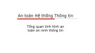 Bài giảng An toàn và bảo mật hệ thống thông tin: Tổng quan tình hình an toàn an ninh thông tin - Đại học Công nghệ Bưu chính Viễn Thông