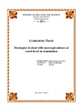 Graduation Thesis: Strategies to deal with non-equivalence at word level in translation