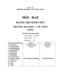 Hỏi - đáp dành cho sinh viên trường Đại học Y tế Công cộng