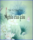 Bài giảng Ngữ văn 11 - Tiếng Việt: Nghĩa của câu