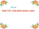 Bài giảng Ngữ văn 11: Tóm tắt văn bản nghị luận