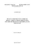 Luận văn Thạc sĩ Quản lý kinh tế: Đề xuất các biện pháp nâng cao hiệu quả kinh tế - xã hội của Chương trình xây dựng nông thôn mới trên địa bàn thành phố Lạng Sơn, tỉnh Lạng Sơn