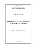 Luận án Tiến sĩ Luật học: Biện pháp ngăn chặn hành chính theo pháp luật Việt Nam