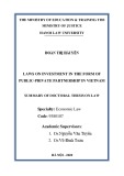 Summary of Doctoral thesis on Law: Laws on investment in the form of public-private partnership in Vietnam