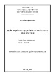 Tóm tắt luận án Tiến sĩ Quản trị kinh doanh: Quản trị rủi ro tại Quỹ Đầu tư phát triển tỉnh Bắc Ninh