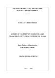 Summary of Phd thesis: A study of competency model for sales managers in Vietnamese commercial banks