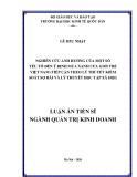 Luận án Tiến sĩ Quản trị kinh doanh: Nghiên cứu ảnh hưởng của một số yếu tố đến ý định mua xanh của giới trẻ Việt Nam (Tiếp cận theo lý thuyết kiểm soát sợ hãi và lý thuyết học tập xã hội)