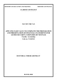 Doctoral thesis abstract: Applying fair value to complete the preparation and presentation of financial statements for listed security companies of Vietnam
