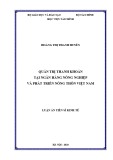 Luận án Tiến sĩ Kinh tế: Quản trị thanh khoản tại ngân hàng Nông nghiệp và Phát triển nông thôn Việt Nam