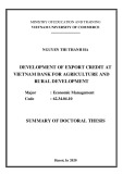 Summary of Doctoral thesis: Development of export credit at Vietnam bank for agriculture and rural development