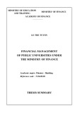 Thesis summary: Financial management of public universities under the ministry of finance