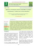 Optimum use of nonmonetary inputs for sustainability in agriculture