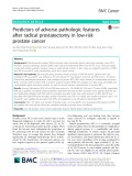 Predictors of adverse pathologic features after radical prostatectomy in low-risk prostate cancer