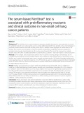 The serum-based VeriStrat® test is associated with proinflammatory reactants and clinical outcome in non-small cell lung cancer patients