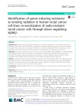 Identification of genes inducing resistance to ionizing radiation in human rectal cancer cell lines: Re-sensitization of radio-resistant rectal cancer cells through down regulating NDRG1