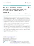 The clinical implications of G1-G6 transcriptomic signature and 5-gene score in Korean patients with hepatocellular carcinoma