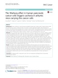 The Warburg effect in human pancreatic cancer cells triggers cachexia in athymic mice carrying the cancer cells