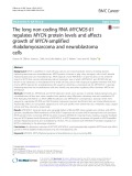 The long non-coding RNA MYCNOS-01 regulates MYCN protein levels and affects growth of MYCN-amplified rhabdomyosarcoma and neuroblastoma cells