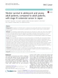 Shorter survival in adolescent and young adult patients, compared to adult patients, with stage IV colorectal cancer in Japan