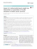 Impact of a behaviorally-based weight loss intervention on parameters of insulin resistance in breast cancer survivors
