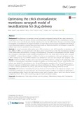 Optimising the chick chorioallantoic membrane xenograft model of neuroblastoma for drug delivery