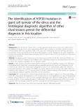 The identification of H3F3A mutation in giant cell tumour of the clivus and the histological diagnostic algorithm of other clival lesions permit the differential diagnosis in this location