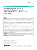 Diabetes mellitus and the risk of gastrointestinal cancer in women compared with men: A meta-analysis of cohort studies