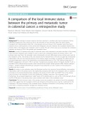 A comparison of the local immune status between the primary and metastatic tumor in colorectal cancer: A retrospective study