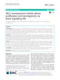 ARL2 overexpression inhibits glioma proliferation and tumorigenicity via down-regulating AXL