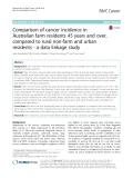 Comparison of cancer incidence in Australian farm residents 45 years and over, compared to rural non-farm and urban residents - a data linkage study