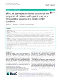 Effect of perioperative blood transfusion on prognosis of patients with gastric cancer: A retrospective analysis of a single center database
