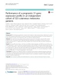 Performance of a prognostic 31-gene expression profile in an independent cohort of 523 cutaneous melanoma patients