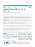 Clinical decision making in cancer care: a review of current and future roles of patient age
