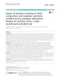 Impact of resistance training on body composition and metabolic syndrome variables during androgen deprivation therapy for prostate cancer: A pilot randomized controlled trial