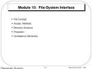 Lecture Operating system concepts - Module 10: File-system interface