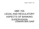 Lecture Legal and regulatory aspects of banking supervision – Chapter 26