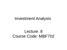 Lecture Investment analysis & portfolio management - Chapter 8: Investment analysis