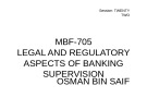 Lecture Legal and regulatory aspects of banking supervision – Chapter 22