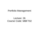 Lecture Investment analysis & portfolio management - Chapter 26