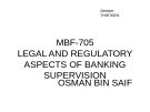 Lecture Legal and regulatory aspects of banking supervision – Chapter 13
