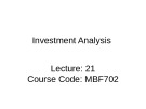 Lecture Investment analysis & portfolio management - Chapter 21