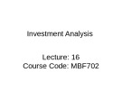 Lecture Investment analysis & portfolio management - Chapter 16
