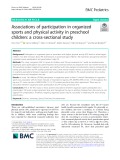 Associations of participation in organized sports and physical activity in preschool children: A cross-sectional study