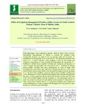Effect of irrigation management practices of rice grown in north central plateau climatic zone of Odisha, India