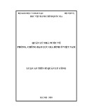 Luận án Tiến sĩ Quản lý công: Quản lý nhà nước về phòng, chống bạo lực gia đình ở Việt Nam