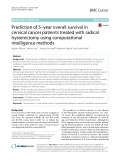 Prediction of 5–year overall survival in cervical cancer patients treated with radical hysterectomy using computational intelligence methods